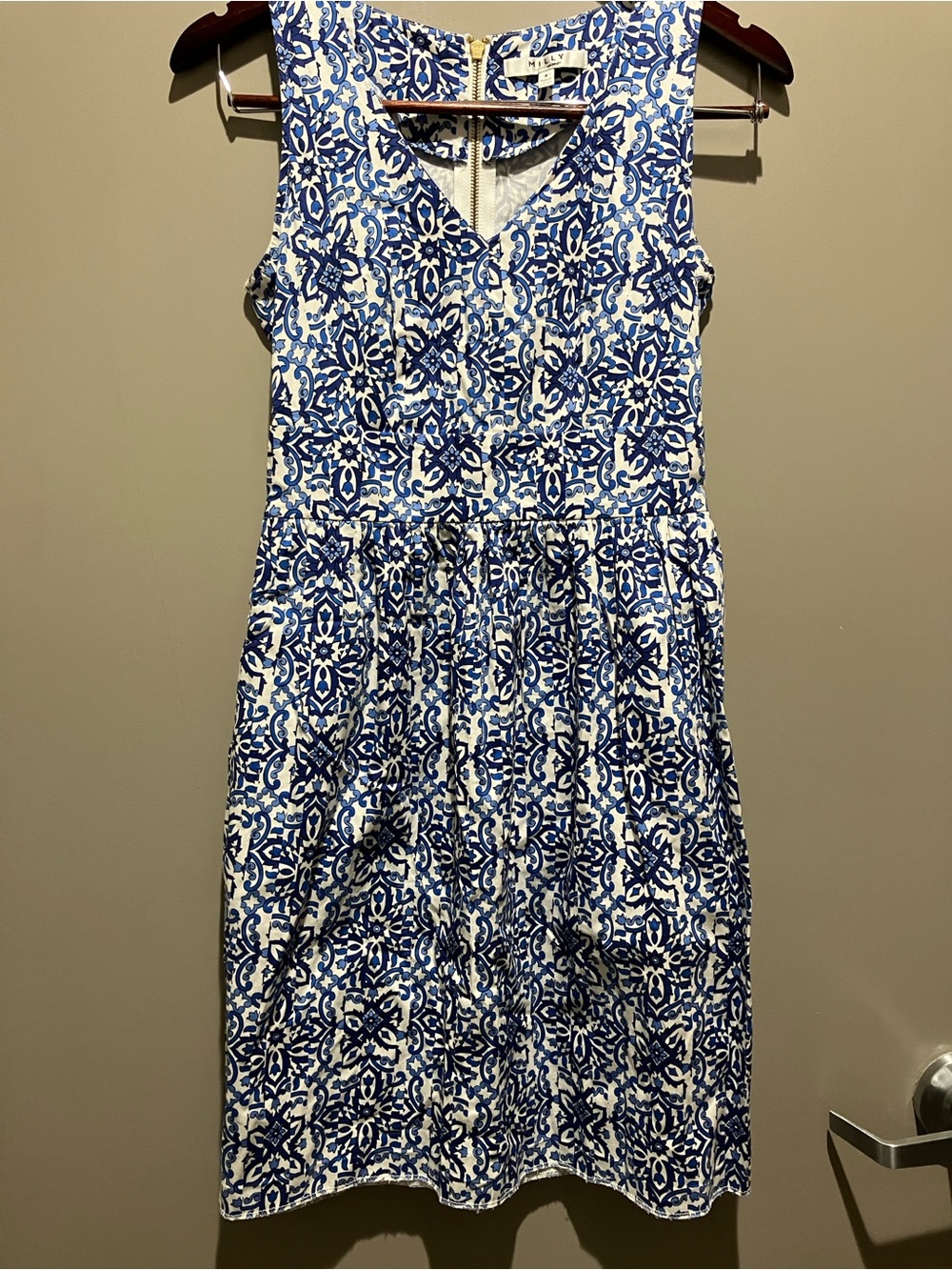 Molly Size 4 Blue Combo Fit and Flare Dress